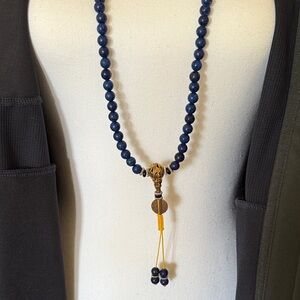 Karma Navy and Gold Beaded Necklace